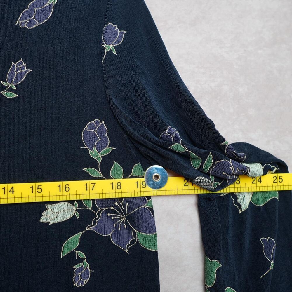 Vintage 90s Floral Long Sleeve Top Medium - Picture 4 of 4